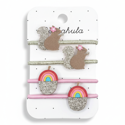 4 gumki do włosów Squirrel and Rainbow Acorn / Rockahula Kids