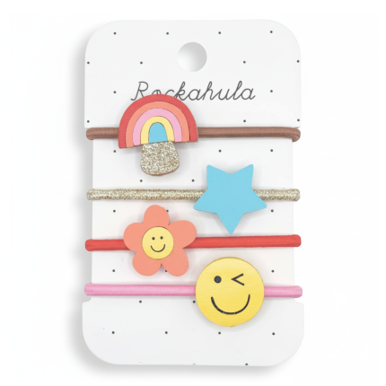 4 gumki do włosów Rainbow Toadstool / Rockahula Kids