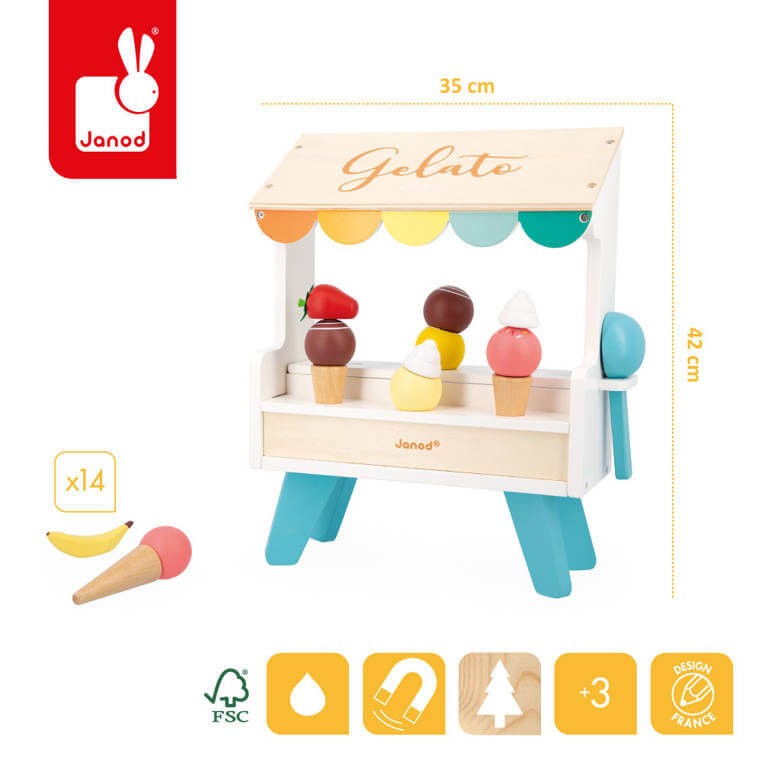 Drewniane stoisko z lodami 3+ / Janod