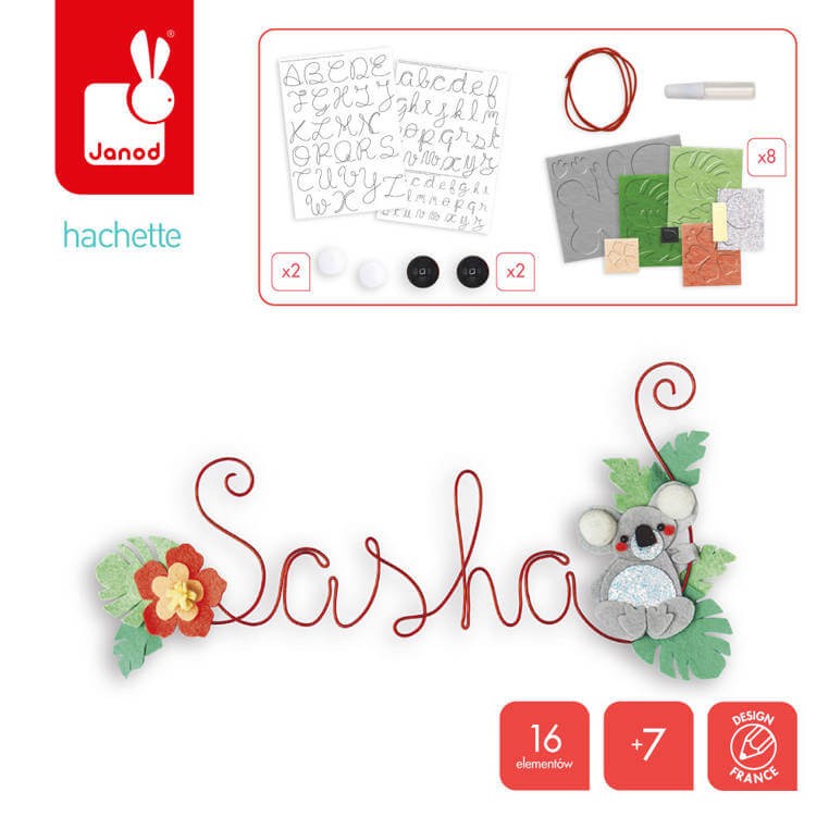 Zestaw kreatywny Dekoracja z imieniem Koala 7+ / Janod
