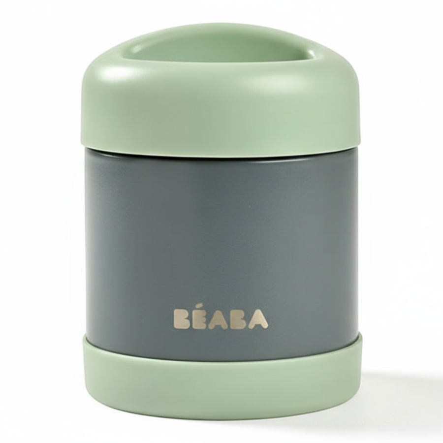 Pojemnik-termos obiadowy ze stali nierdzewnej z hermetycznym zamknięciem 300 ml: mineral grey, sage green / Beaba
