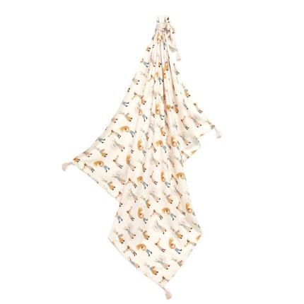 Bambusowy otulacz mgiełka 110x140 cm - HEARTBEAT PINK MUSIC / La Millou