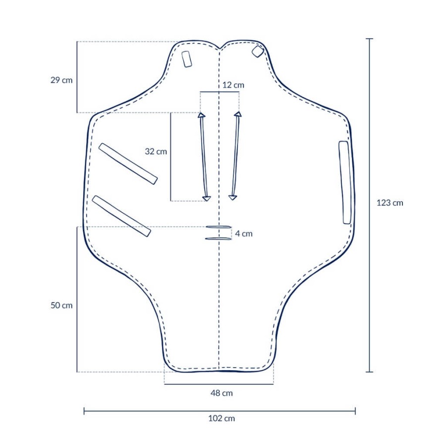 Kocyk do fotelika samochodowego MULTI - HEARTBEAT BLUE MUSIC / La Millou