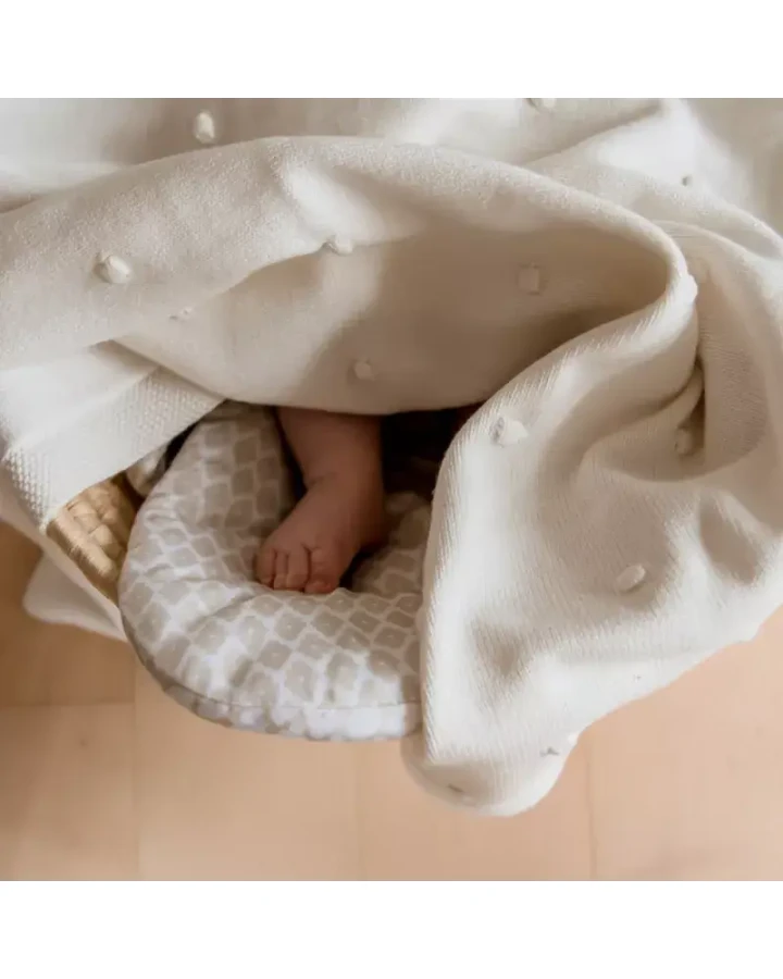 Kocyk popcorn - kremowy / Effiki