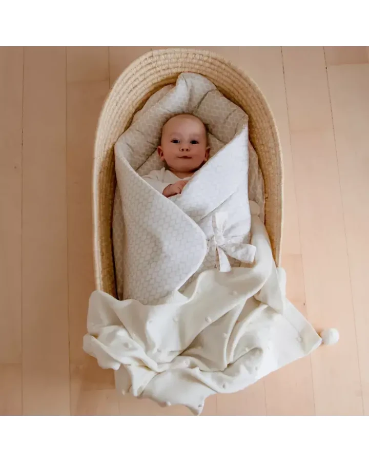 Kocyk popcorn - kremowy / Effiki