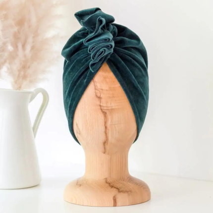 Turban Velvet Bottle Green / Looks by Luks
