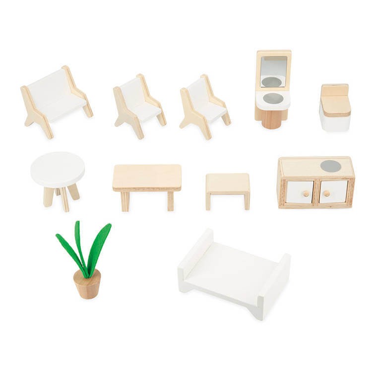 Drewniany domek dla lalek Twist z 11 akcesoriami 3+ / Janod