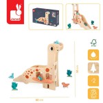 Drewniany garaż piętrowy z windą i 6 akcesoriami Dinozaury 2+ / Janod