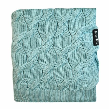 Kocyk z wełny merino WARKOCZ - szałwia, kolekcja PREMIUM / Lullalove