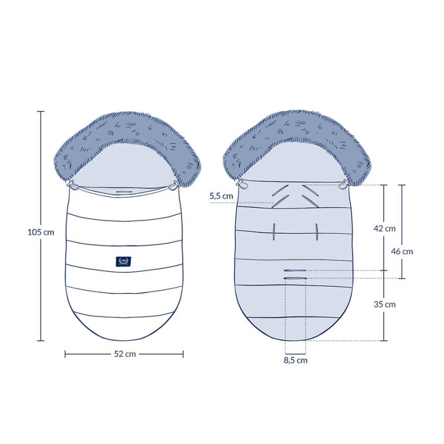 Śpiworek do wózka UNI Velvet - DARK GREY / La Millou