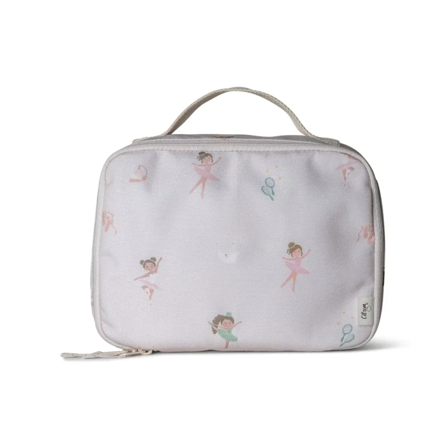 Kwadratowy Lunch Bag, śniadaniówka - Ballerina / Citron