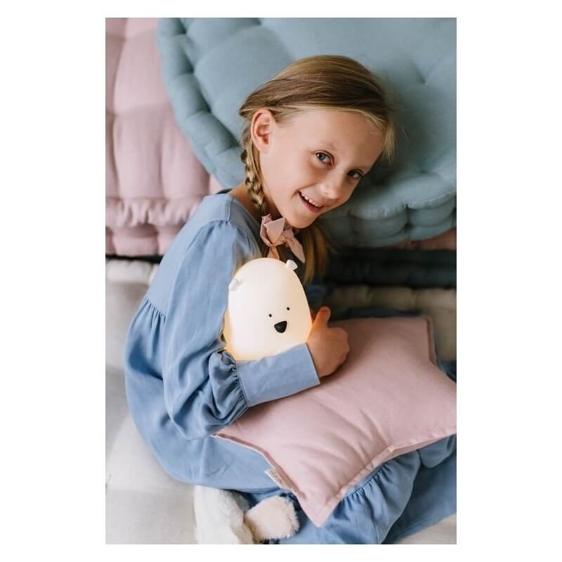 Duża lampka led z PILOTEM MIŚ BIAŁY bezpieczna dla Twojego dziecka / Rabbit&friends