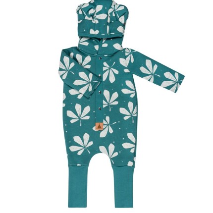 Uchaty kombinezon - Liście klonu na zieleni / Zezuzulla ZZZ