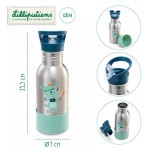 Bidon 600 ml ze stali nierdzewnej ze słomką Magiczny Smok Joe / Lilliputiens