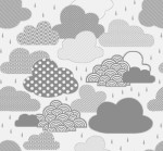 Pieluszka bambusowa Chmurki szare RÓŻNE ROZMIARY / bamboo-line