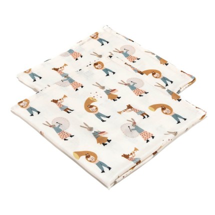 2-pak pieluszek 100% Bamboo Muślin -  HEARTBEAT PINK MUSIC / La Millou