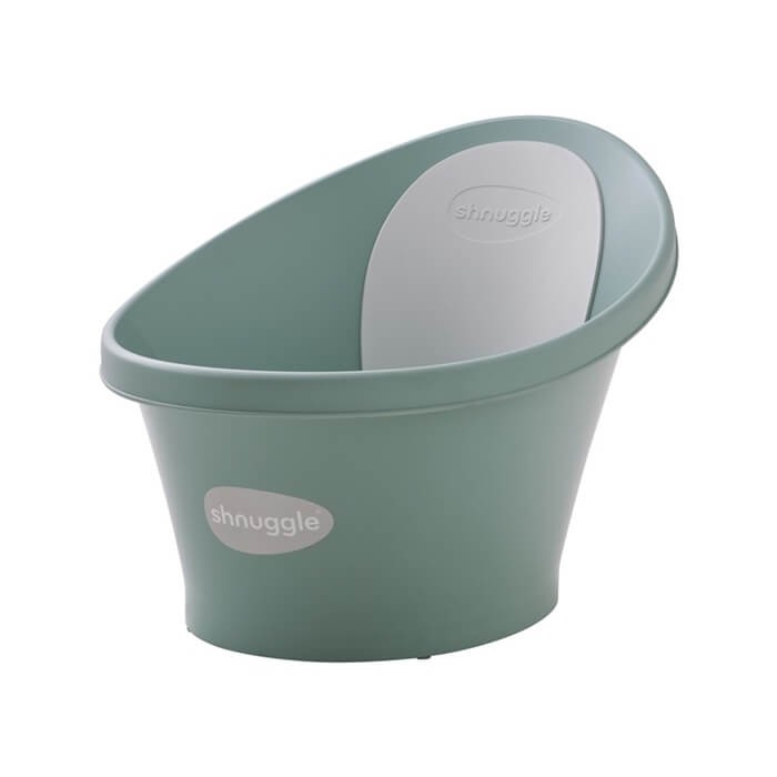 Wanienka z  odpływem i piankowym oparciem - Eucalyptus / Shnuggle Baby