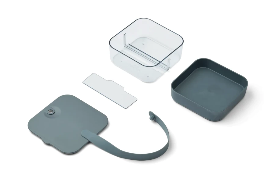 Lunchbox z przegródką Amandine Bento Box - sea blue, whale blue / Liewood