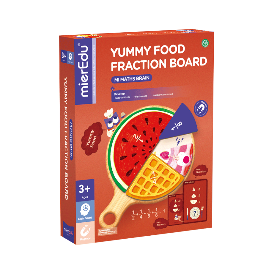 Układanka matematyczna do nauki ułamków - Yummy Food / mierEdu