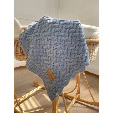 Kocyk ze 100% wełny merino - Stoned blue / La Millou