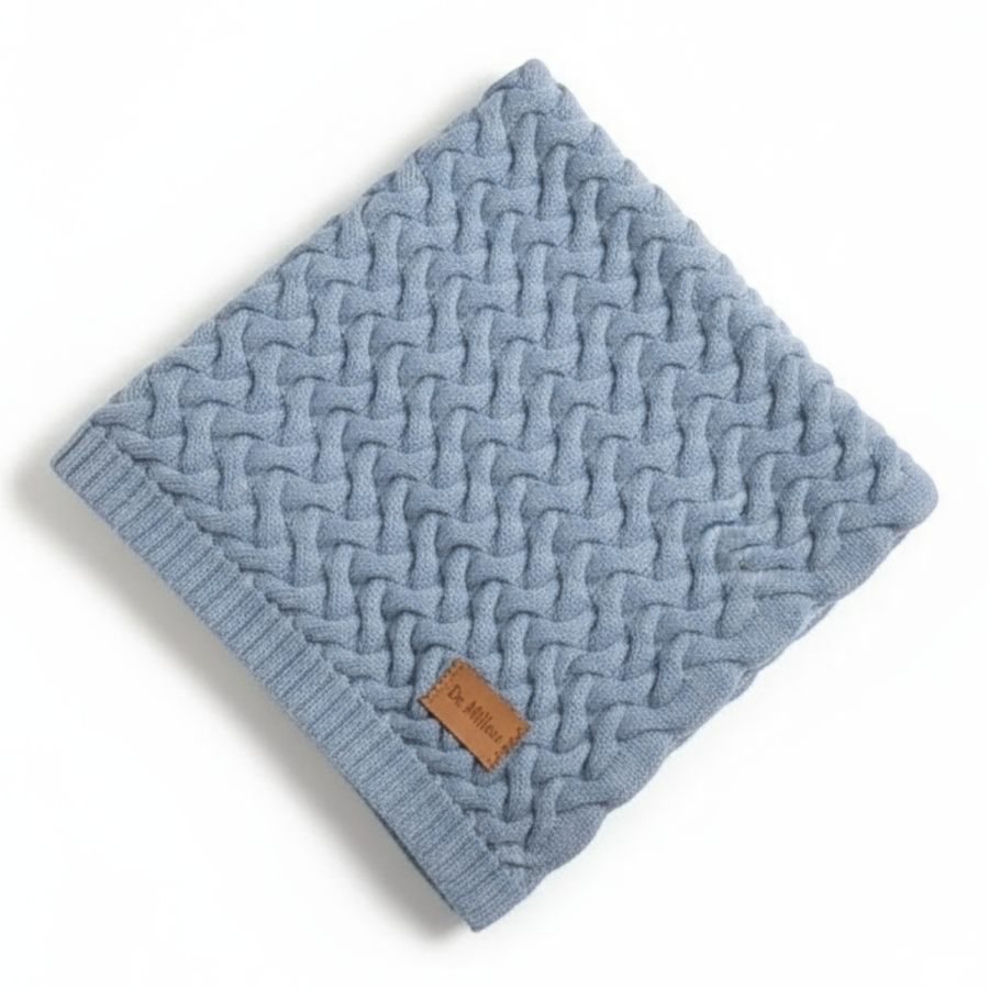 Kocyk ze 100% wełny merino - Stoned blue / La Millou