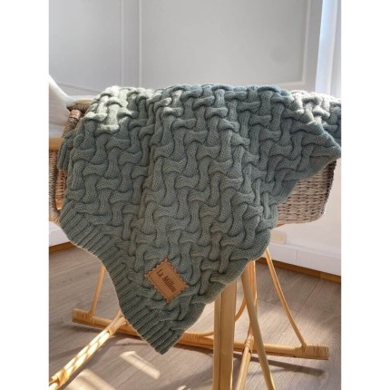 Kocyk ze 100% wełny merino - Stoned green / La Millou