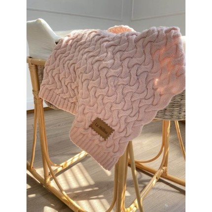 Kocyk ze 100% wełny merino - Stoned pink / La Millou