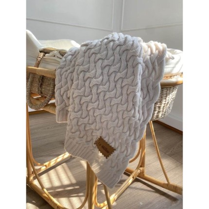 Kocyk ze 100% wełny merino - Stoned sand / La Millou