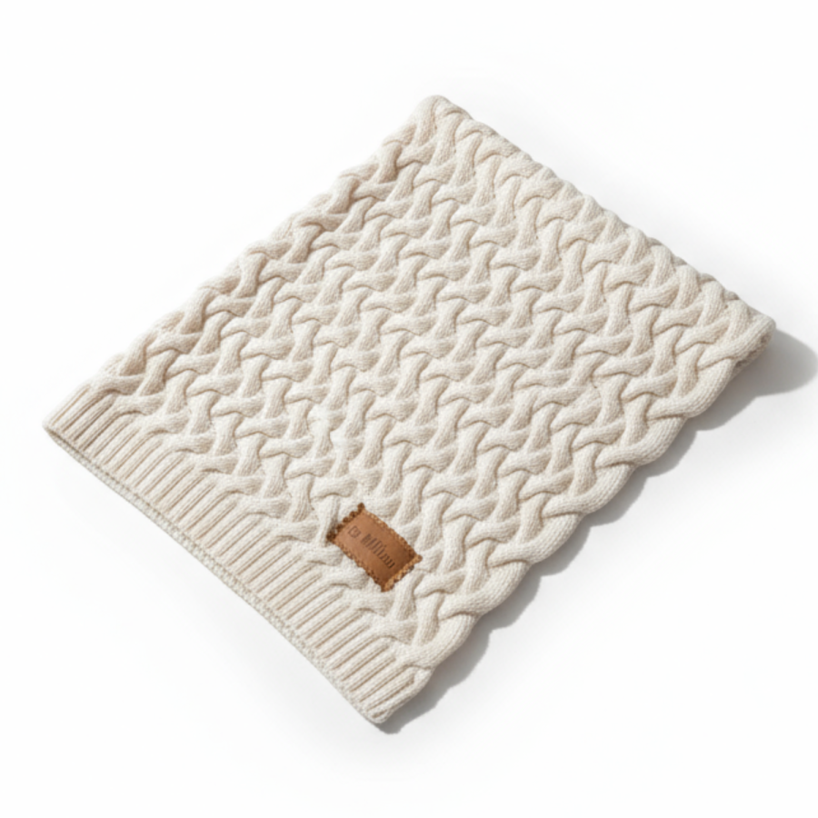 Kocyk ze 100% wełny merino - Stoned sand / La Millou