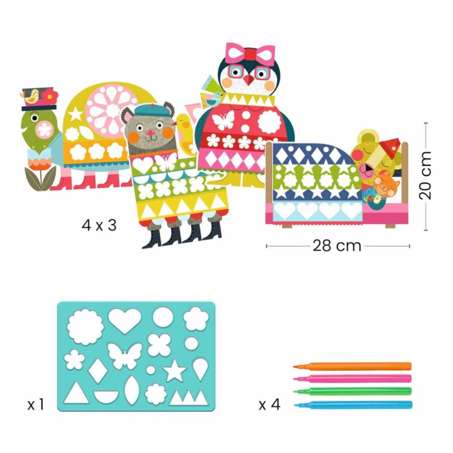 Zestaw artystyczny MALOWANIE Z SZABLONAMI / Djeco