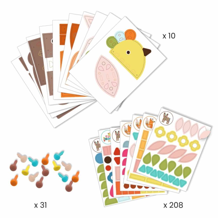 Zestaw artystyczny 3 KOLAŻE ZWIERZĘTA / Djeco