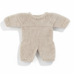 Dzianinowa piżama dla lalki 21 cm beżowa Miniland