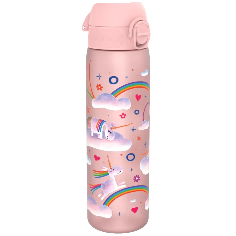 Wąska butelka na napoje - Unicorn Rainbows , 500ml / ION8® I8RF500PPUNIRAIN