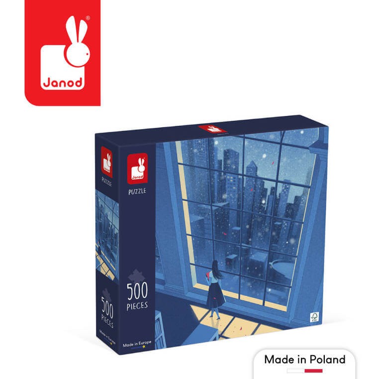 Puzzle artystyczne - Nocny widok w błękicie, 500 elementów  / Janod