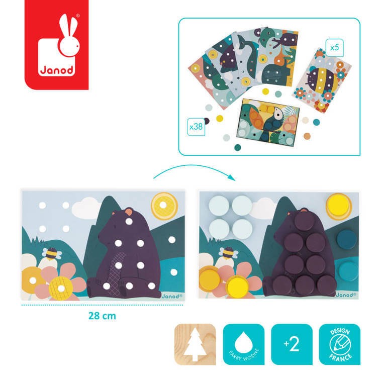Układanka pierwsza drewniana mozaika 2+ / Janod