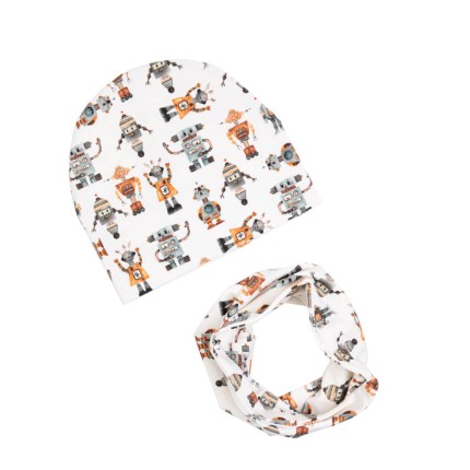 Czapka z kominem wiosenno-jesienna ROBOTY / UL&KA