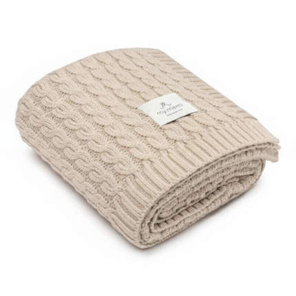 Ciepły kocyk ze 100% wełny merino warm beige - premium collection / My Memi