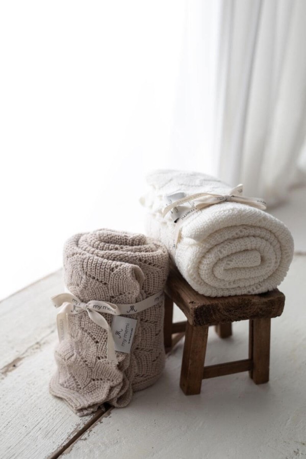 Otulacz ze 100% wełny merino cream - premium collection / My Memi