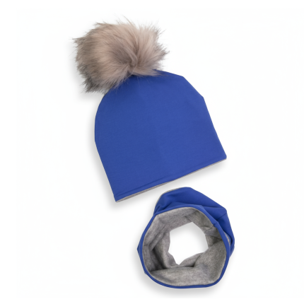 Zimowy komplet ocieplany SZAFIR z pomponem / UL&KA