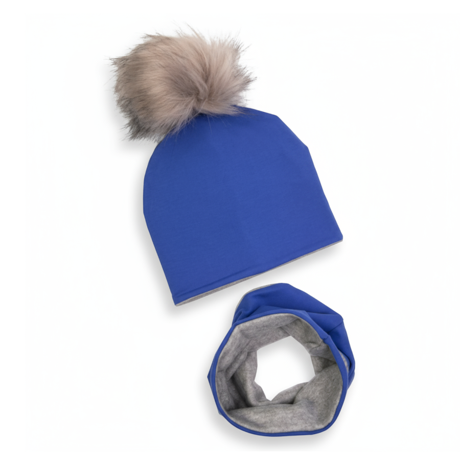 Zimowy komplet ocieplany SZAFIR z pomponem / UL&KA