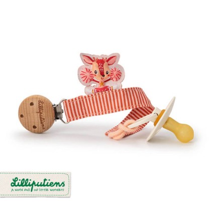 Zawieszka do smoczka ECO z drewnianym klipsem Sarenka Stella /  Lilliputiens
