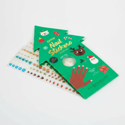 Naklejki na paznokcie dla dzieci Choinka - 200 sztuk / OMY