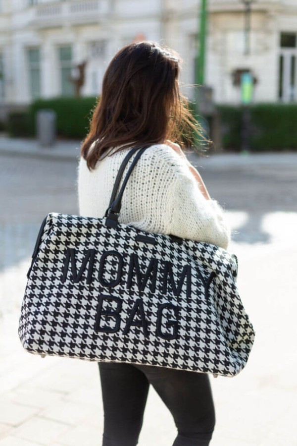 Torba Mommy Bag Czarno-Biała Pepitka / Childhome