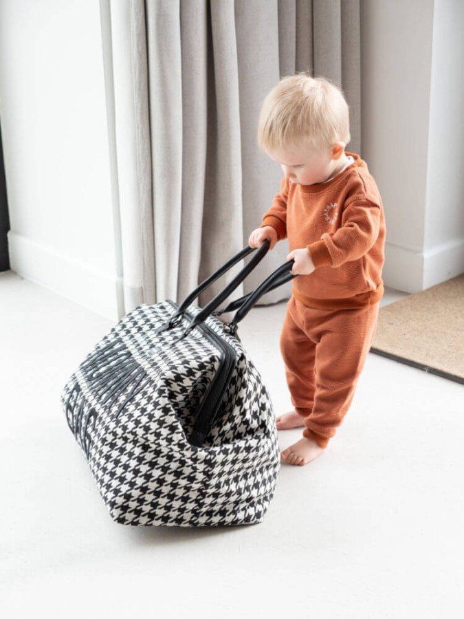 Torba Mommy Bag Czarno-Biała Pepitka / Childhome