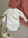 Body z długim rękawem - malinowe kwiaty / POOFI