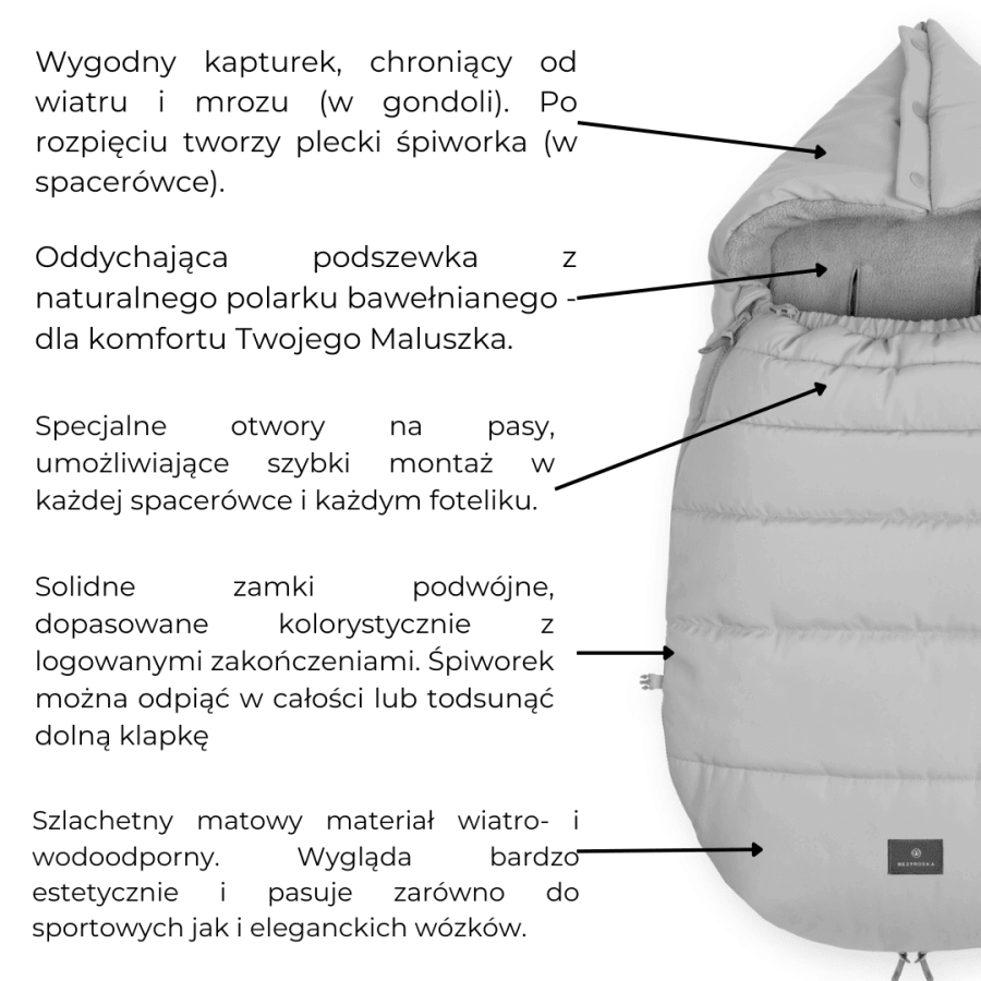 Wodoodporny śpiworek Robin Chudek 0-18 m - Róż i już / Beztroska