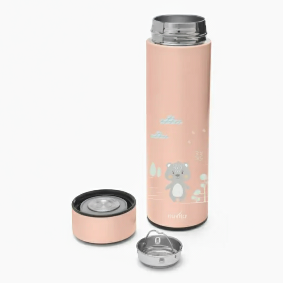 Termos z czujnikiem temperatury, Łososiowy, 500 ml / Nuvita