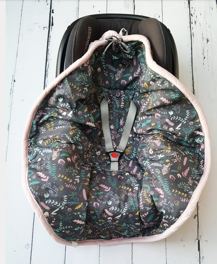 Otulacz do fotelika PUDROWY RÓŻ+BOTANIC 0-8M / Pink no More