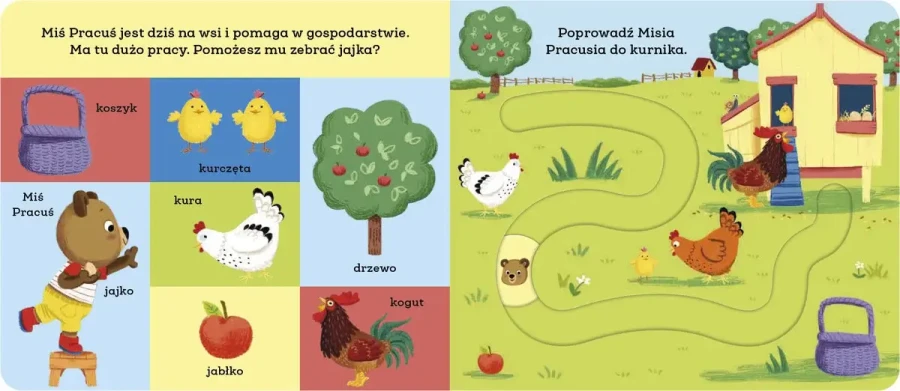 Miś Pracuś. Przesuń paluszkiem. Na wsi / Wydawnictwo Wilga