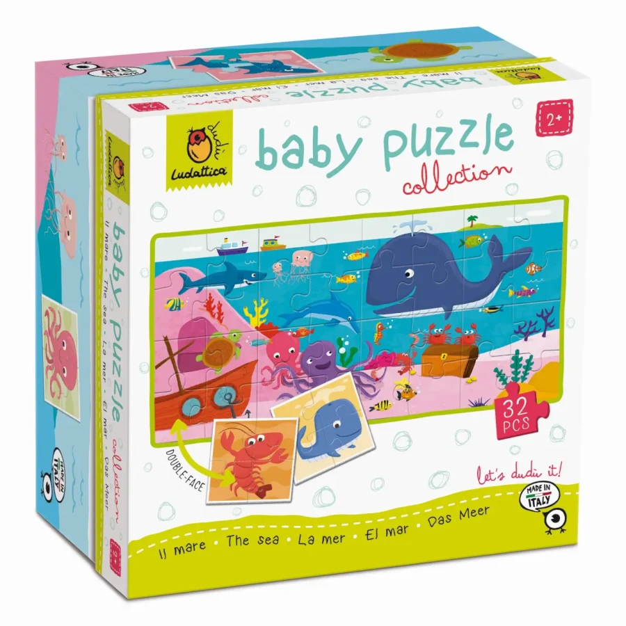 Baby puzzle - dwustronne puzzle dla najmłodszych - MORZE / Ludaticca